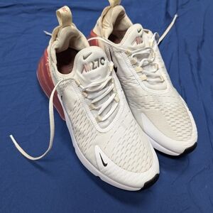 Nike Air Max 270 White and Pink Sneakers